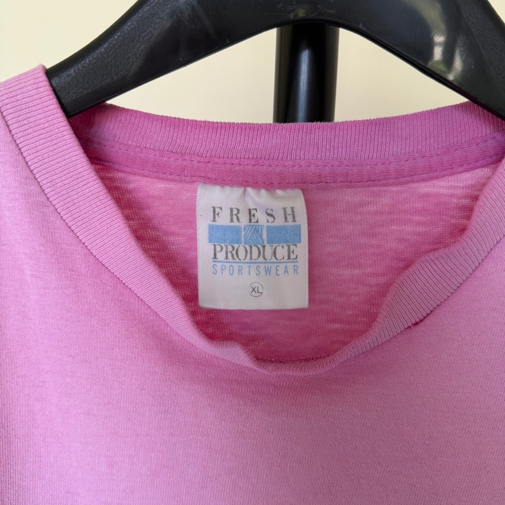 80's Fresh Produce Beach Pink Abstract T-Shirt XL 80s 90s Retro Distressed - Picture 2 of 9